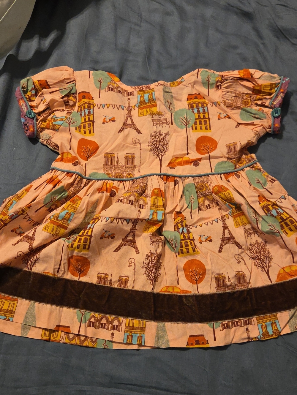 Matilda Jane Girls Pink Paris-Print Short Sleeve Top